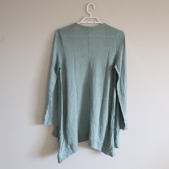 Tahari Womens Blue Sz M 100% Linen Open Front Lightweight Cardigan Sweater - Picture 2 of 9